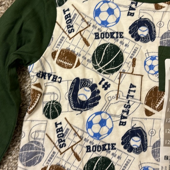 Falls Creek Kids 12month long sleeve shirt with baseball design - Picture 2 of 6